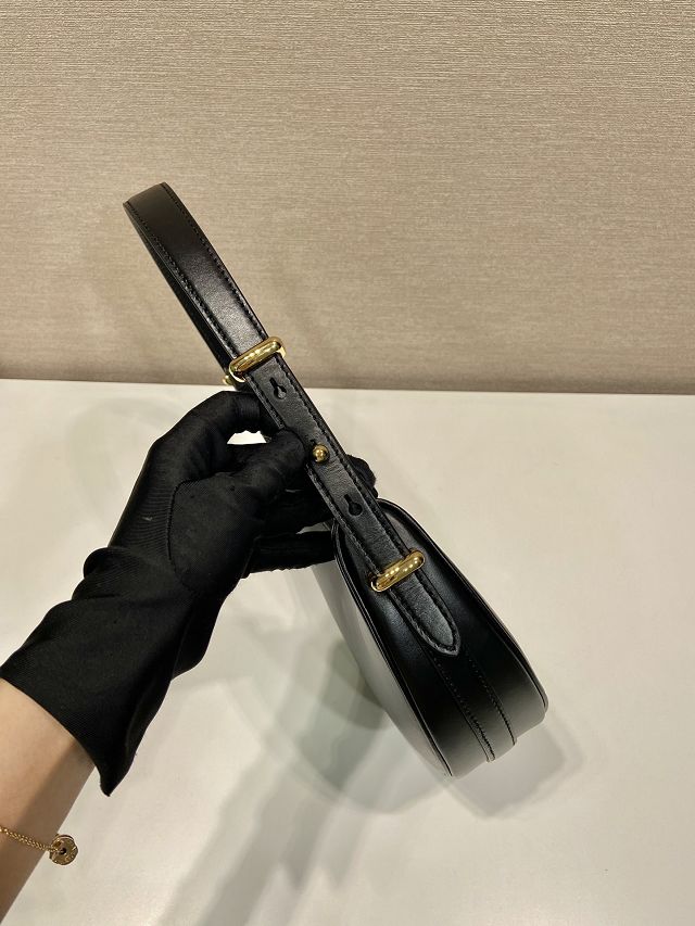 Prada original calfskin arque shoulder bag 1BC194 black