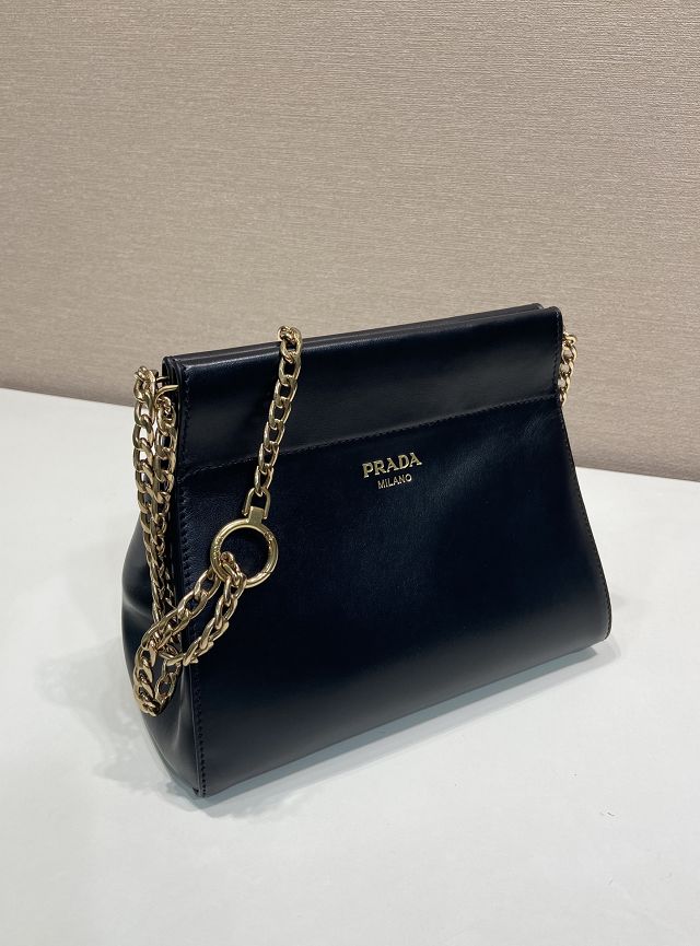 Prada original calfskin chain mini bag 1BC263 black