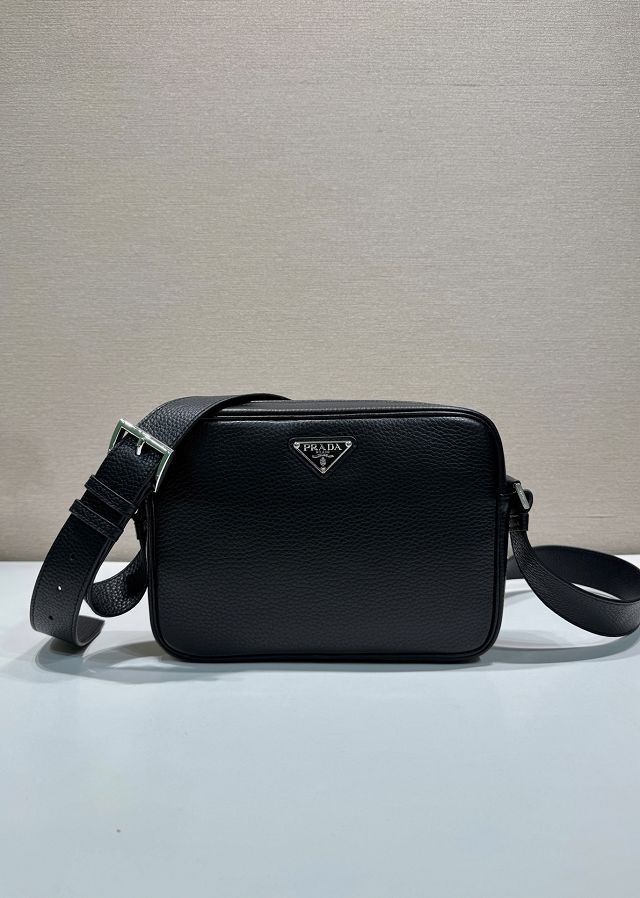 Prada original calfskin shoulder bag 2VH189 black