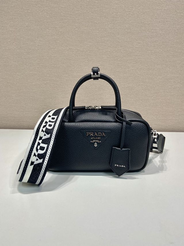 Prada original calfskin small handbag 1BB102 black