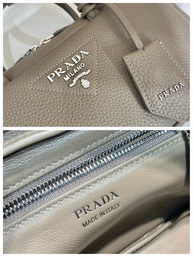 Prada original calfskin small handbag 1BB102 grey