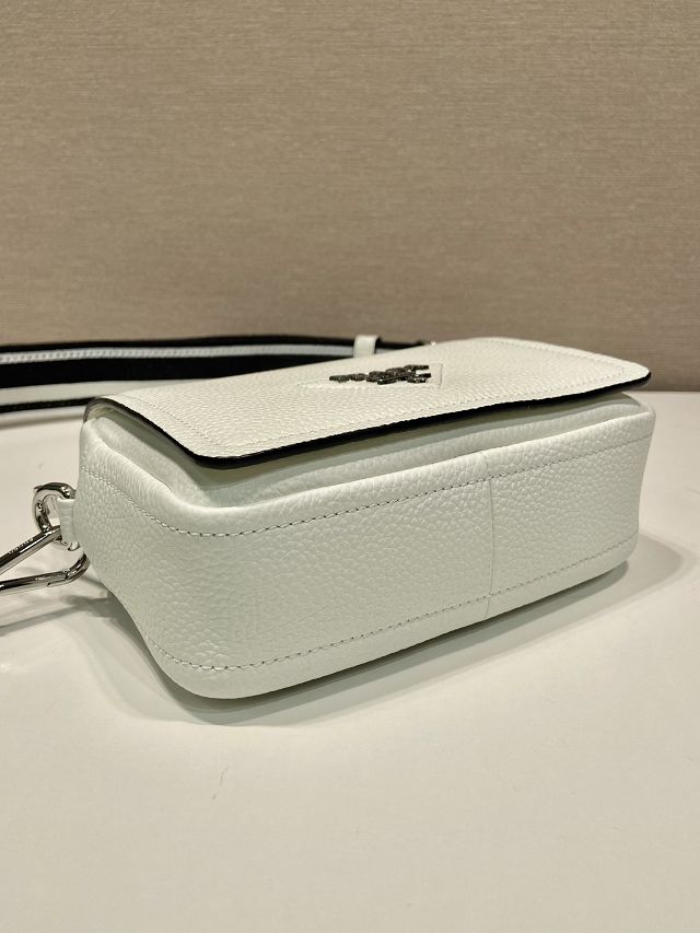 Prada original calfskin small shoulder bag 1BD332 white