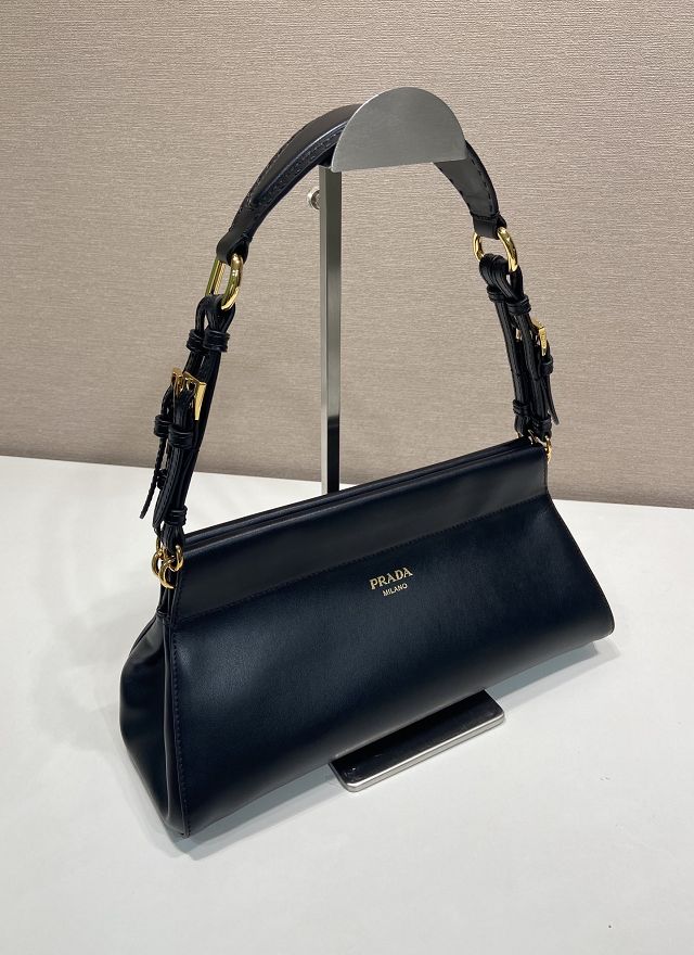 Prada original calfskin top handle bag 1BC262 black