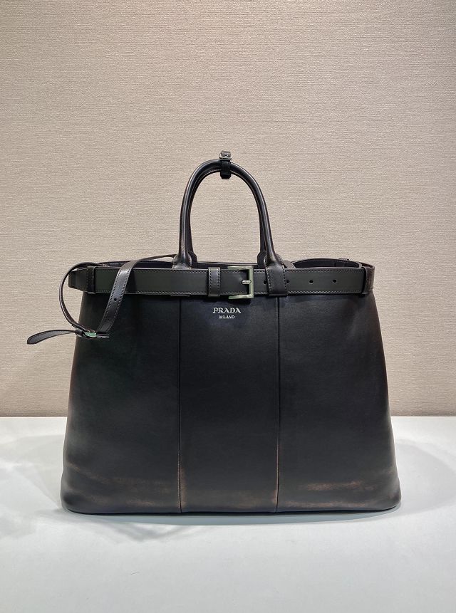 Prada original lambskin large tote bag with belt 1BG126 
