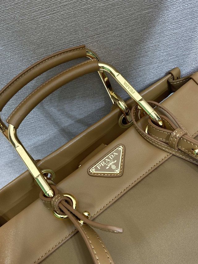 Prada original nylon medium tote bag 1BG561 brown