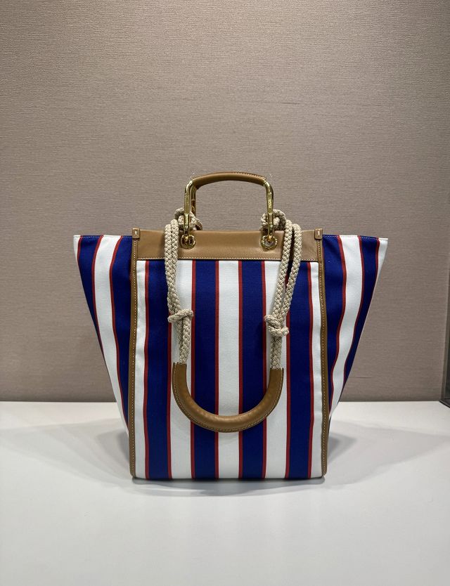 Prada original nylon medium tote bag 1BG561 white&blue