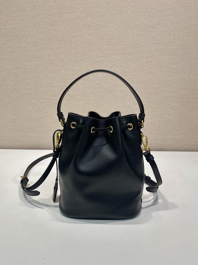 Prada original calfskin 1978 mini bucket bag 1BE067 black