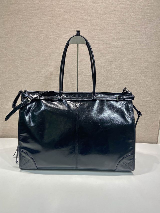 Prada original calfskin bonnie tote bag 2VG128 black