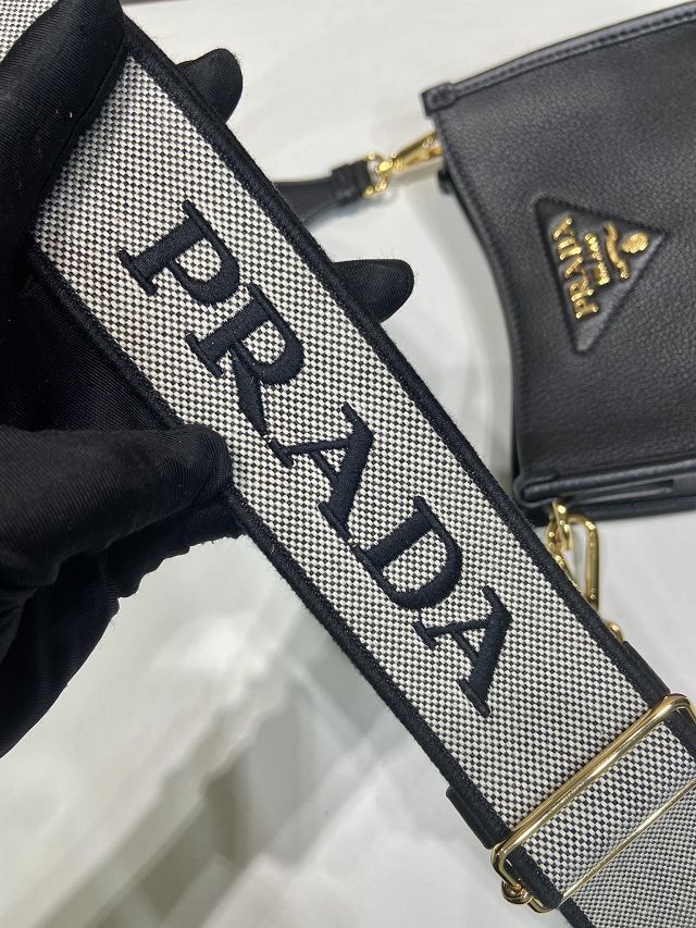 Prada original calfskin mini shoulder bag 1BH191 black