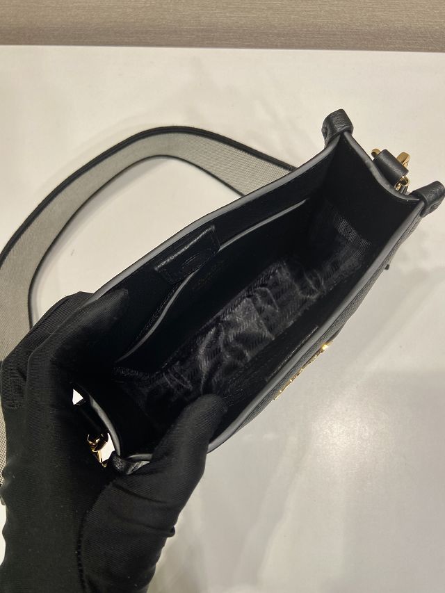 Prada original calfskin mini shoulder bag 1BH191 black