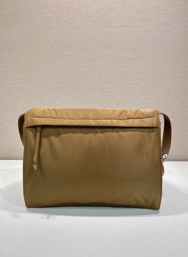 Prada original nylon traveller shoulder bag 1BD256 brown