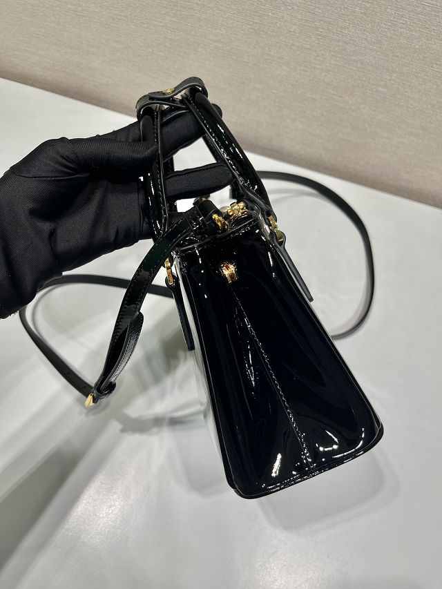 Prada original patent leather galleria mini bag 1BA906 black