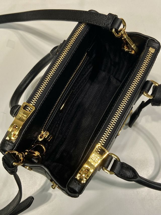 Prada original saffiano calfskin galleria mini bag 1BA906 black