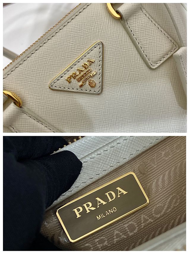 Prada original saffiano calfskin galleria mini bag 1BA906A white