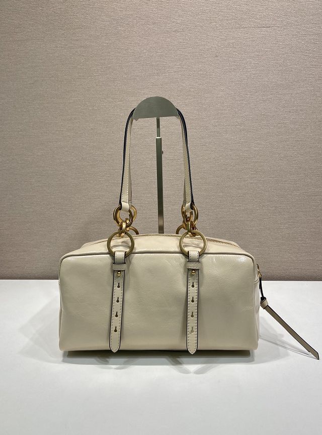 Prada original calfskin medium shoulder bag 1BB138 beige