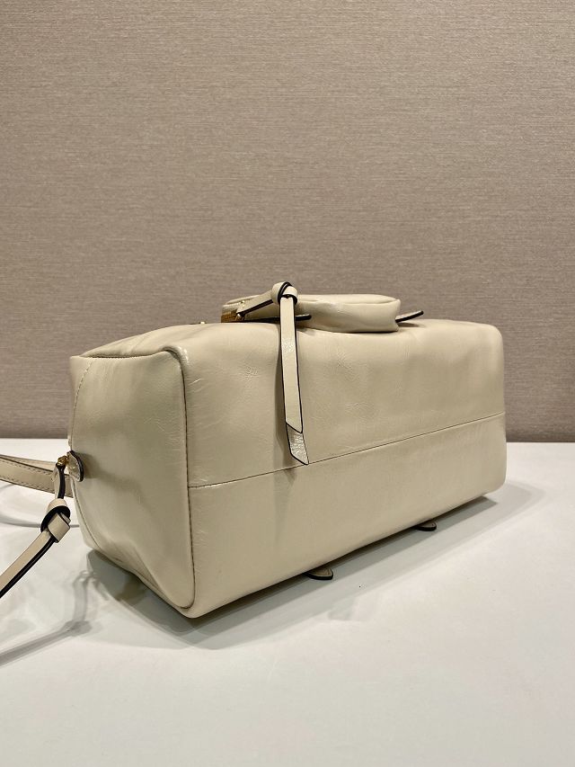 Prada original calfskin medium shoulder bag 1BB138 beige