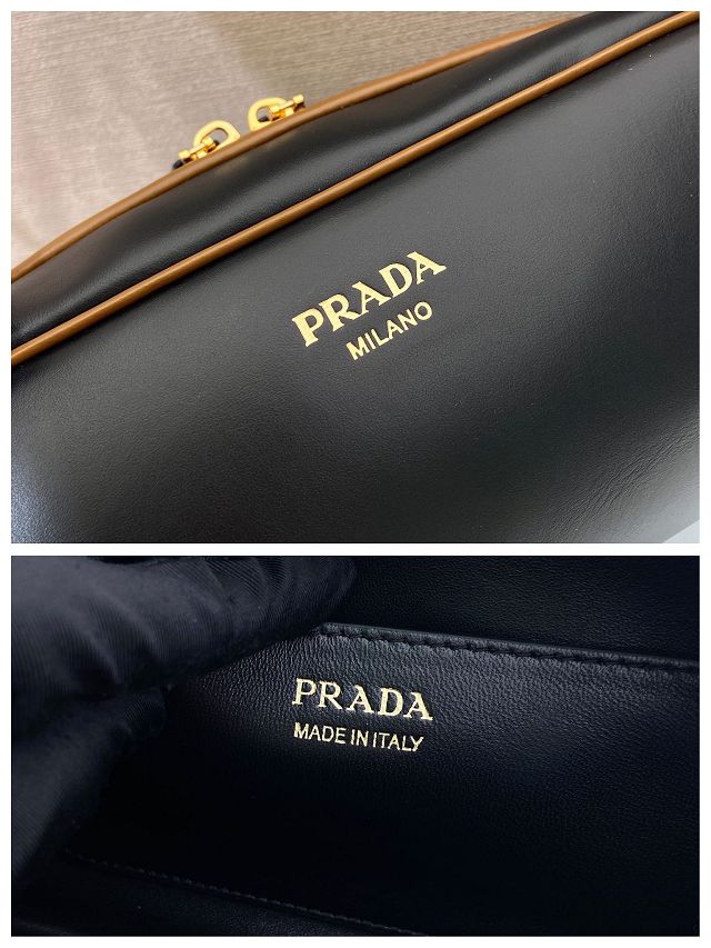 Prada original calfskin shoulder bag 1BC249 black