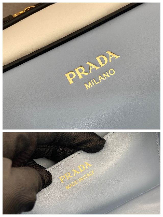 Prada original calfskin shoulder bag 1BC249 blue