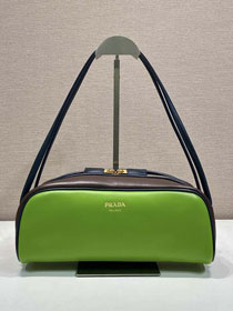 Prada original calfskin shoulder bag 1BC249 green