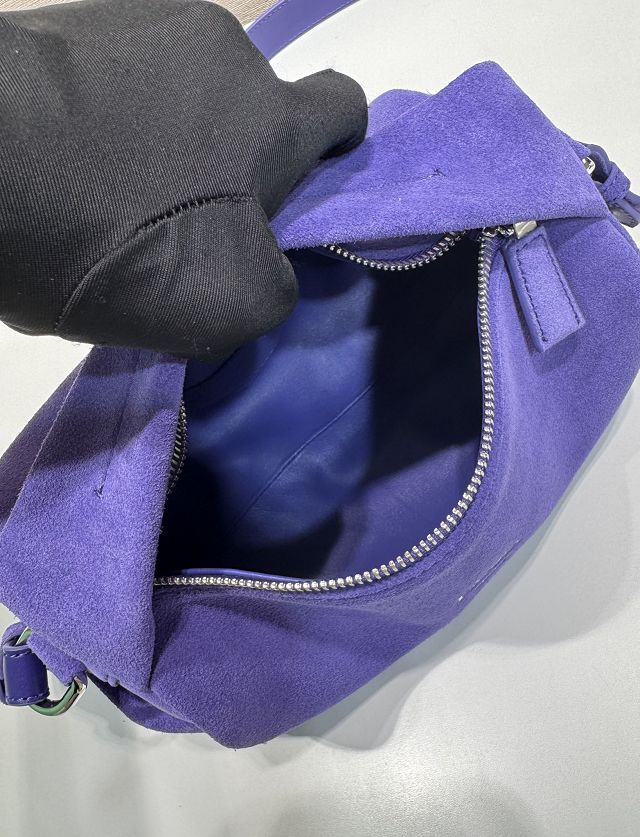 Prada original suede shoulder bag 2VH188 purple