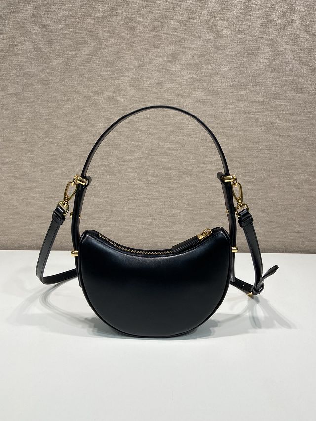 Prada original calfskin arque mini shoulder bag 1BC199 black