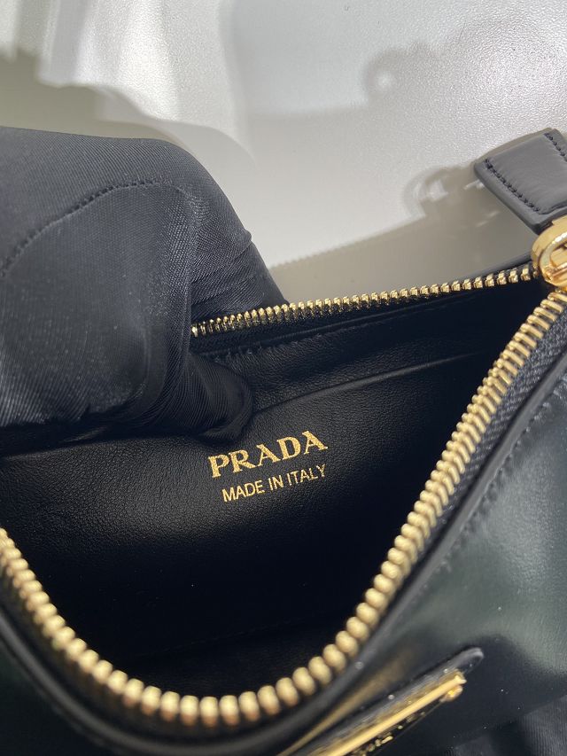 Prada original calfskin arque mini shoulder bag 1BC199 black
