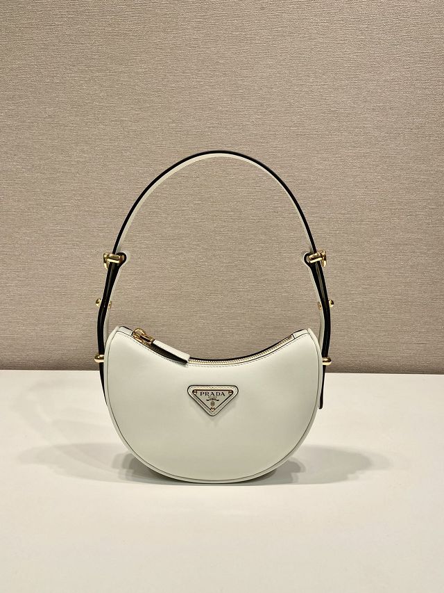 Prada original calfskin arque mini shoulder bag 1BC199 white