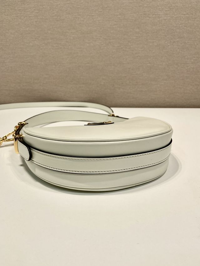 Prada original calfskin arque mini shoulder bag 1BC199 white