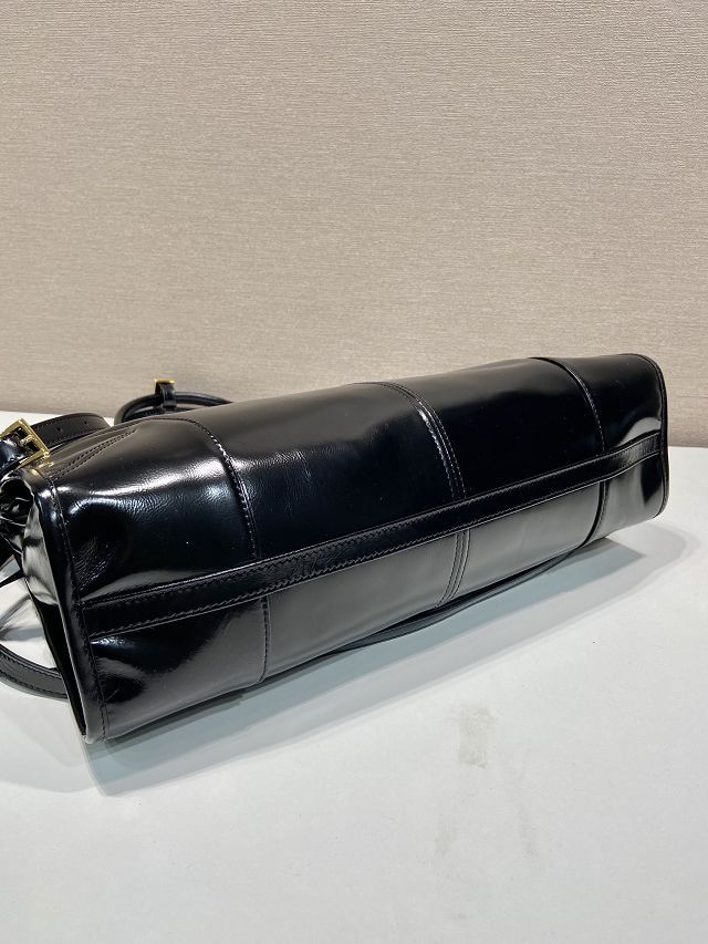 Prada original calfskin bonnie large tote bag 1BA433 black