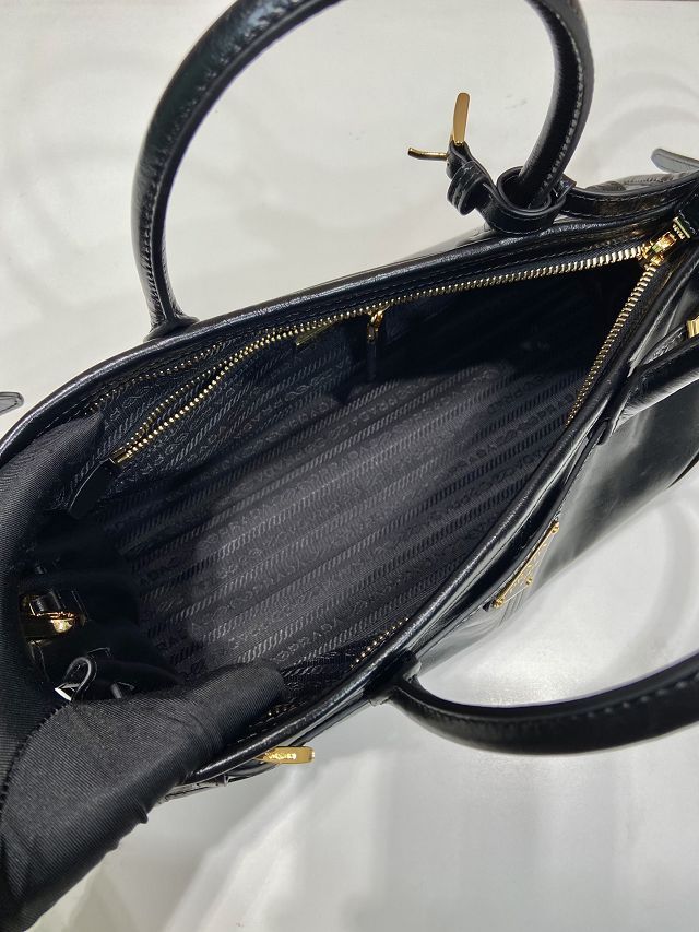 Prada original calfskin bonnie medium tote bag 1BA426A black