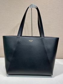 Prada original calfskin large tote bag 2VG123 black
