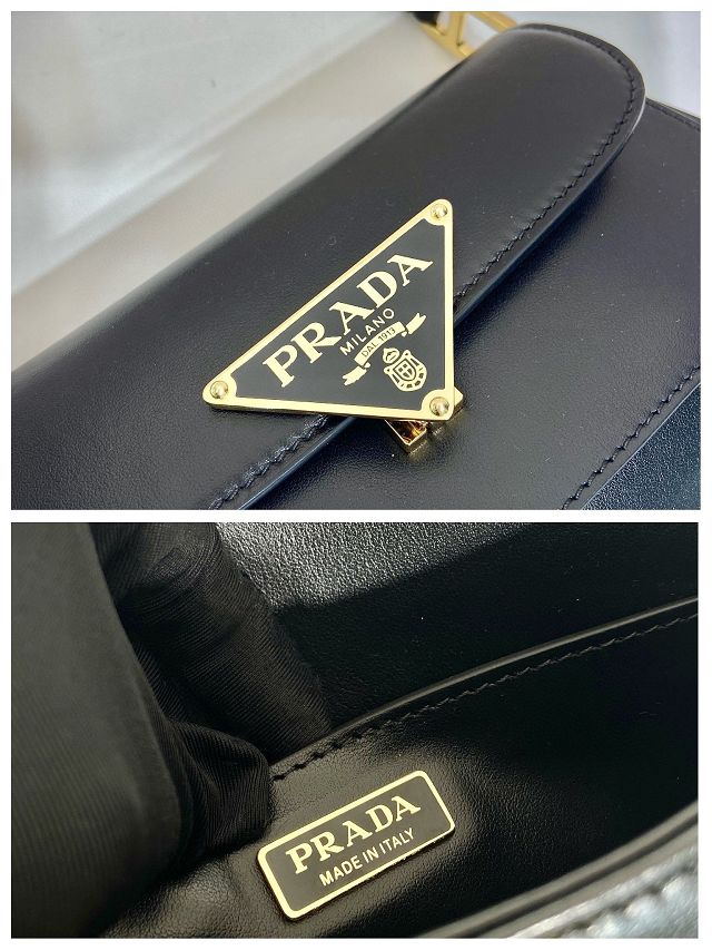 Prada original calfskin medium shoulder bag 1BD344 black