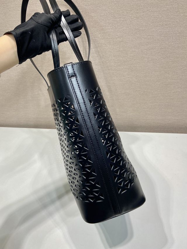 Prada original calfskin medium tote bag 1BG503 black