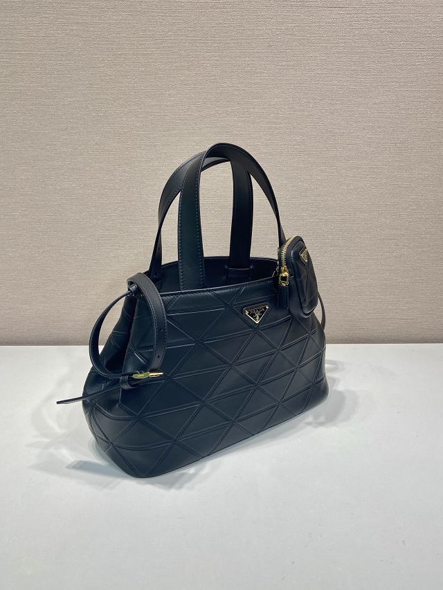 Prada original calfskin medium tote bag 1BG545 black 