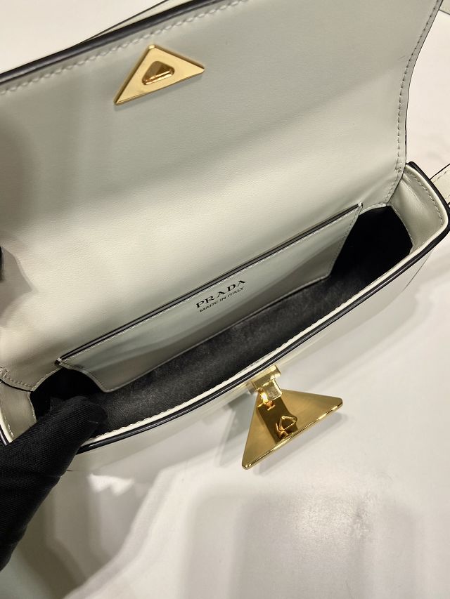 Prada original calfskin mini shoulder bag 1BD339 white