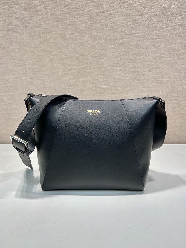 Prada original calfskin shoulder bag 2VH177 black