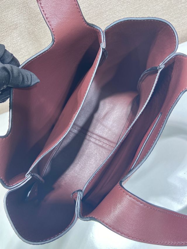 Prada original calfskin small tote bag 1BG335 bordeaux