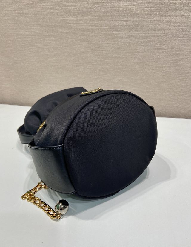 Prada original nylon petit sac noir mini bucket bag 1BE088 black