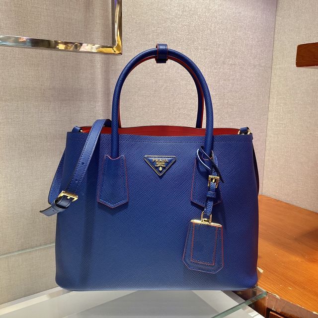 Prada original saffiano calfskin galleria large bag 1BG775 blue
