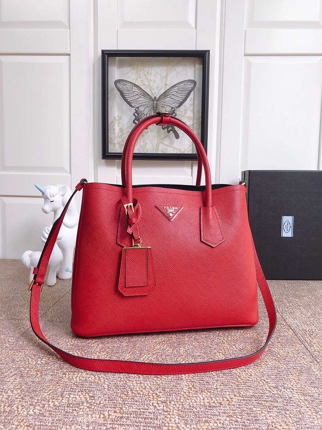Prada original saffiano calfskin galleria large bag 1BG775 red