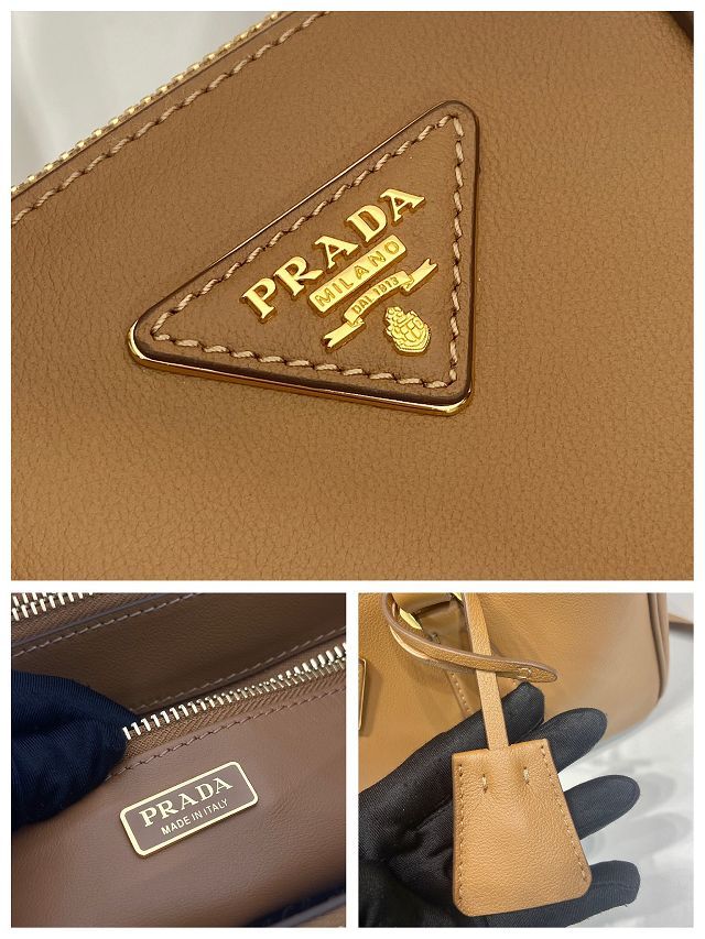 Prada original soft calfskin galleria medium bag 1BA457 brown