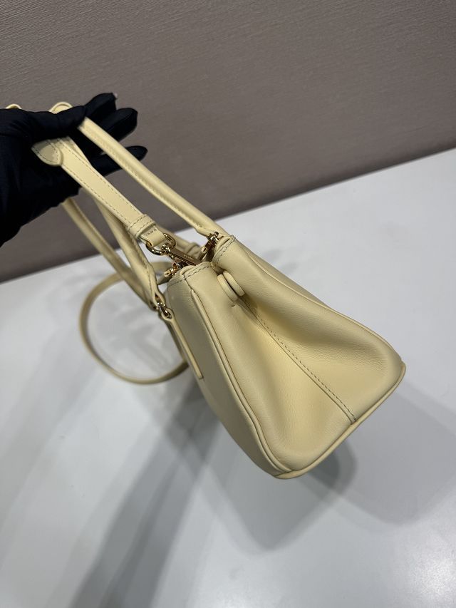 Prada original soft calfskin galleria medium bag 1BA457 yellow