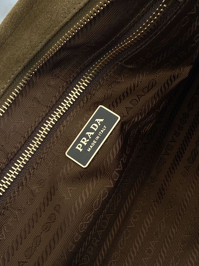 Prada original suede bonnie large tote bag 1BA433 brown
