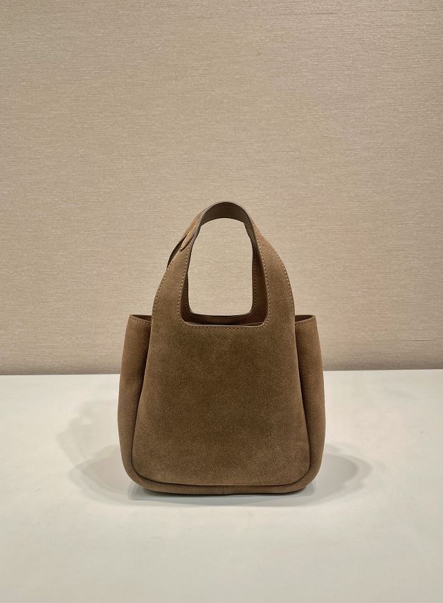 Prada original suede mini tote bag 1BA349 brown