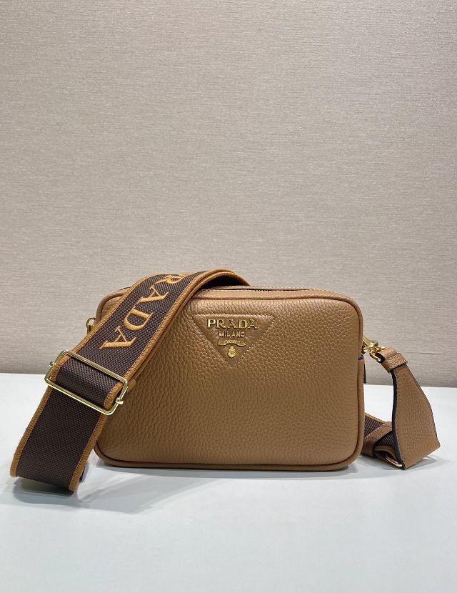 Prada original calfskin small shoulder bag 1BD082 caramel