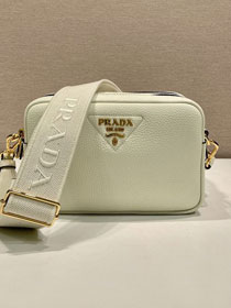 Prada original calfskin small shoulder bag 1BD082 white
