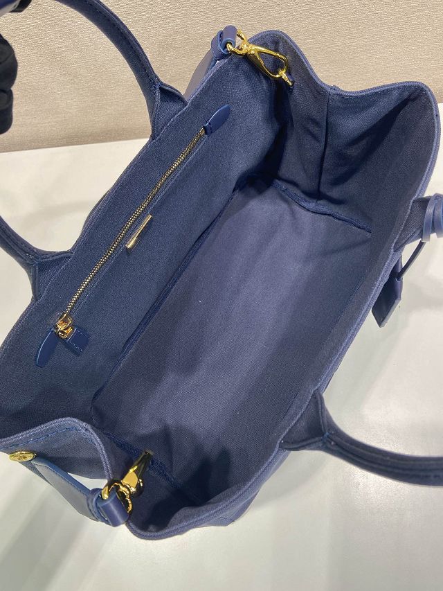 Prada original canvas jardiniere medium handbag 1BG554 blue