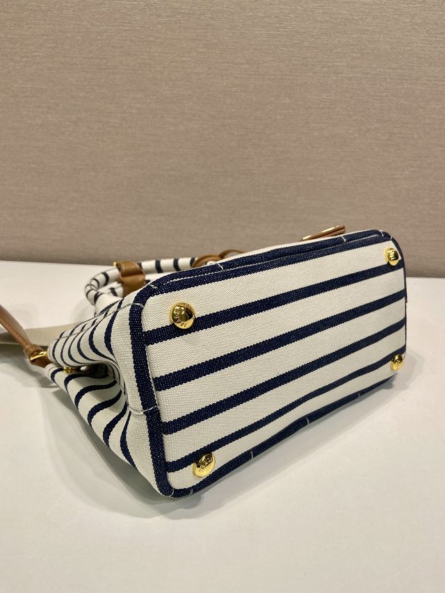 Prada original canvas jardiniere mini handbag 1BA038 white&blue