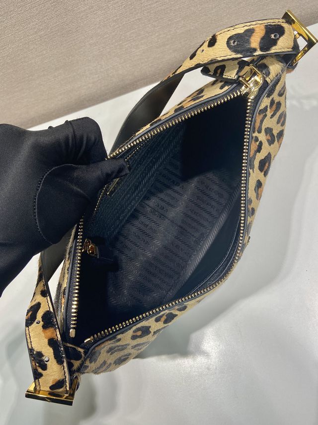 Prada original fabric aimee medium shoulder bag 1BC229 brown