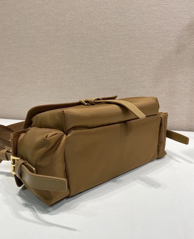 Prada original nylon explore medium shoulder bag 1BD394 brown